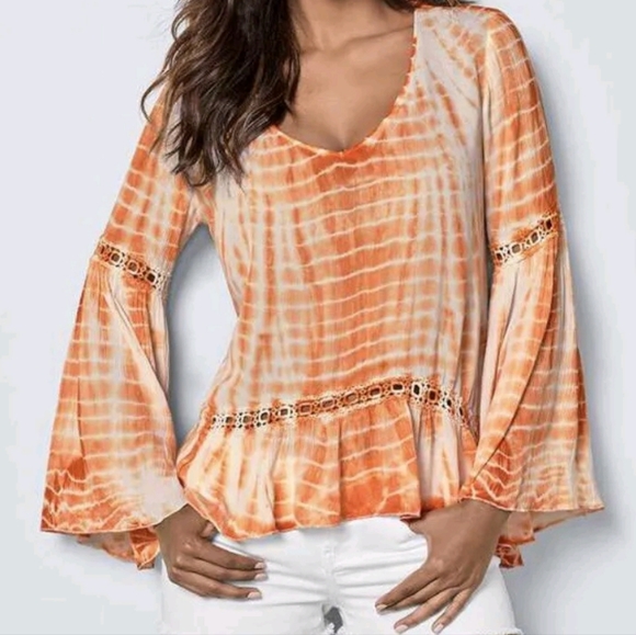 TIE DYE BELL SLEEVE TOP
